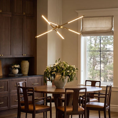 Modern Stepless Dimming Long LED Linear Sputnik LED Chandeliers - Gold/Black+Gold
