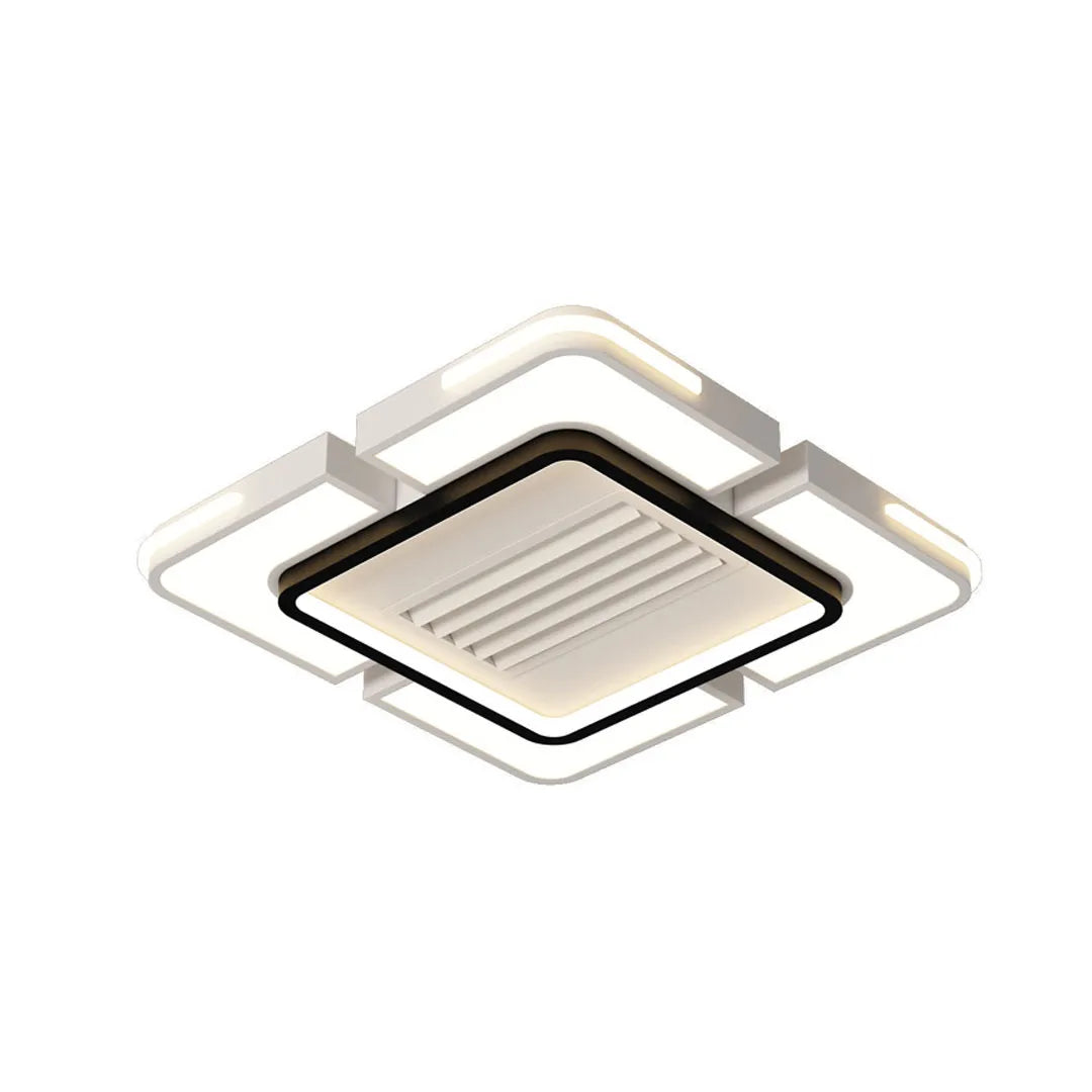 Bladeless ceiling fan with lighting featuring a modern square design and integrated LED illumination.