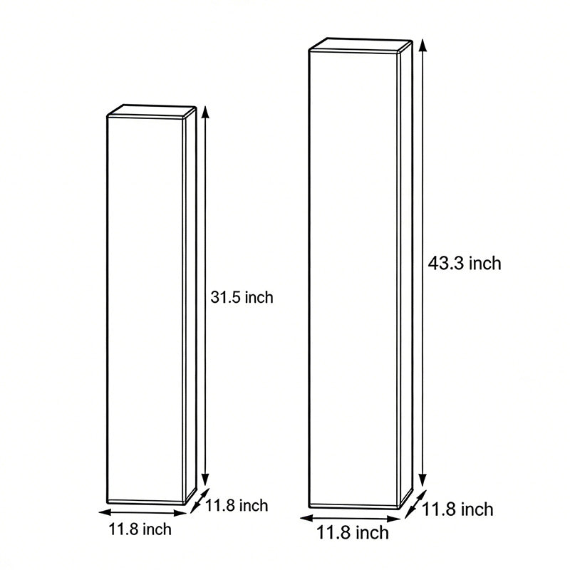 Line drawing of square floor lamp dimensions, providing height and width specifications.