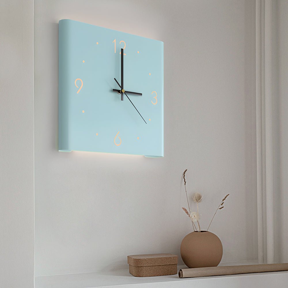 Corner Clock Led Square Metal Silent Backlit LED Corner Wall Clock Modern Wall Decor ...