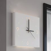 Square Metal Silent Backlit LED Corner Wall Clock Modern Wall Decor