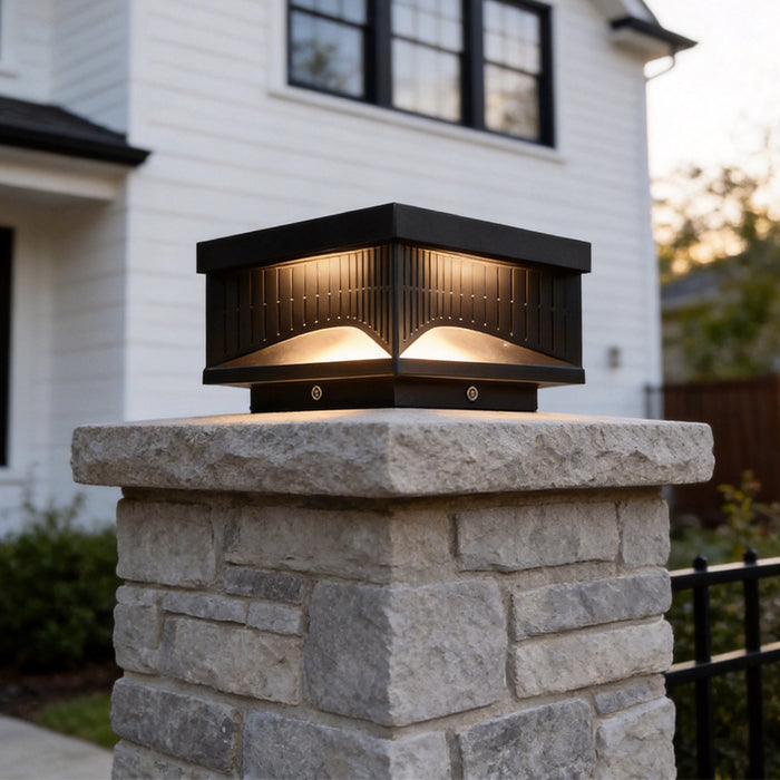 Enhance your garden with square outdoor pillar lights stripe decorative LED light, offering stylish and energy-efficient illumination.