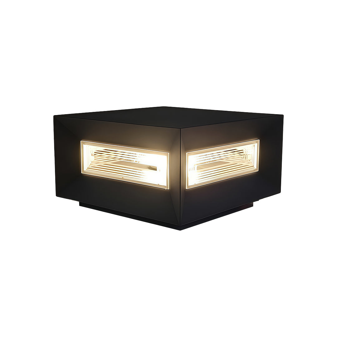 Upgrade your driveway with square pillar lights modern cube frame solar fence lights, stylish, functional, and solar-powered.