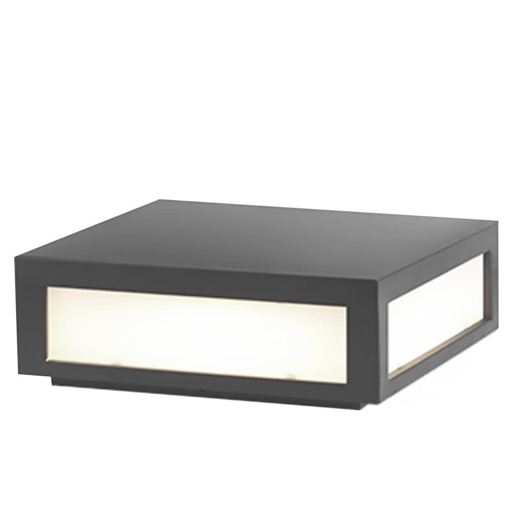 Square pillar lights cube outdoor post LED pier mount light creates a layered lighting effect for modern outdoor spaces.