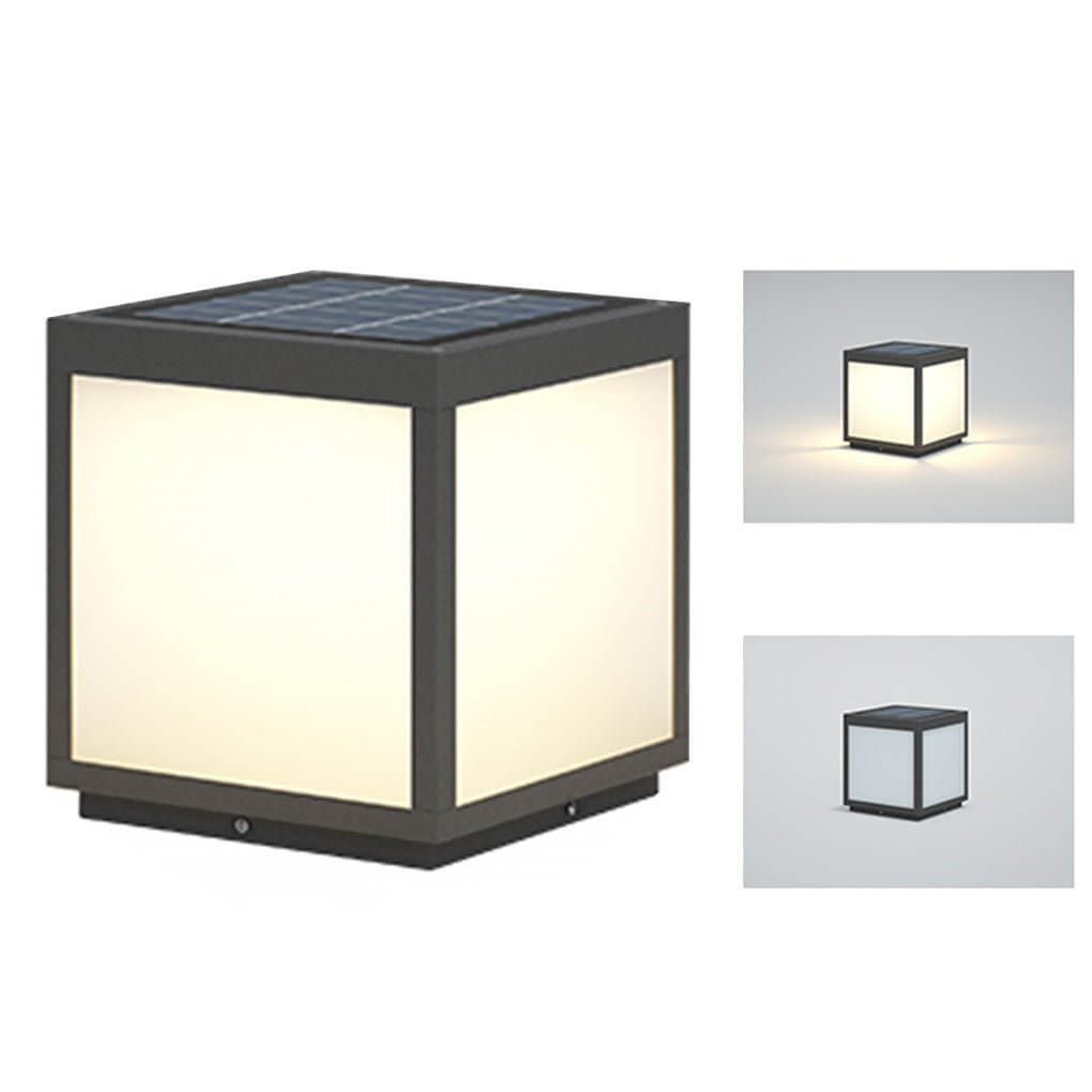 Square pillar lights cube outdoor post LED pier mount light adds contemporary flair while providing bright, energy-saving illumination.