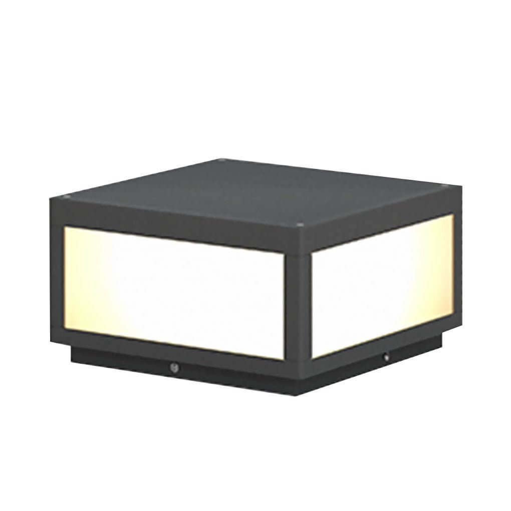 Achieve balanced illumination in gardens and yards with square pillar lights cube outdoor post LED pier mount light.