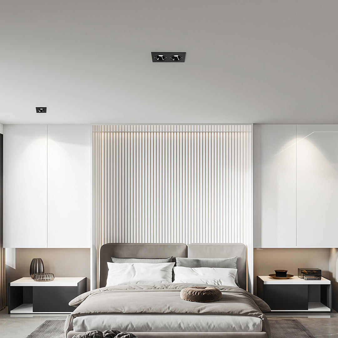 Experience superior lighting with square recessed downlight LED, crafted from aluminum and designed with eye protection to reduce glare and discomfort.