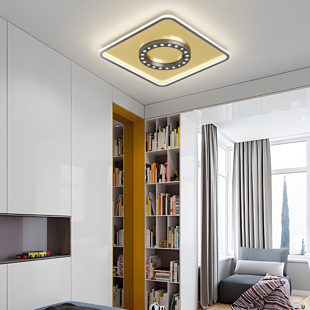 Square Round LED Anti - Glare 3 Step Dimming Modern Ceiling Lights Fixture