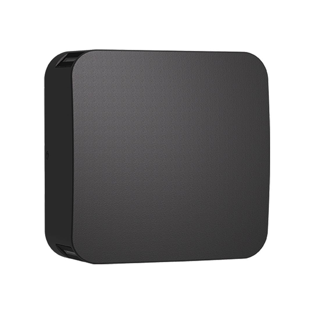 Contemporary square wall fixture with rounded corners and sleek black matte finish design