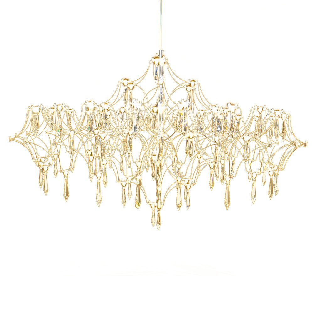 Stainless Steel Crystal Pendants Raindrops LED Italian Style Chandelier