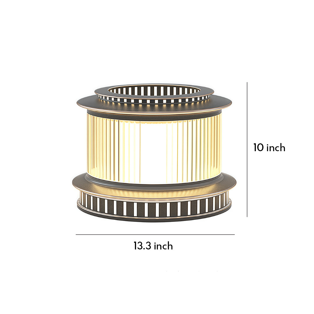 Detailed view of a stainless steel pillar light, showcasing its modern design and vertical light pattern.