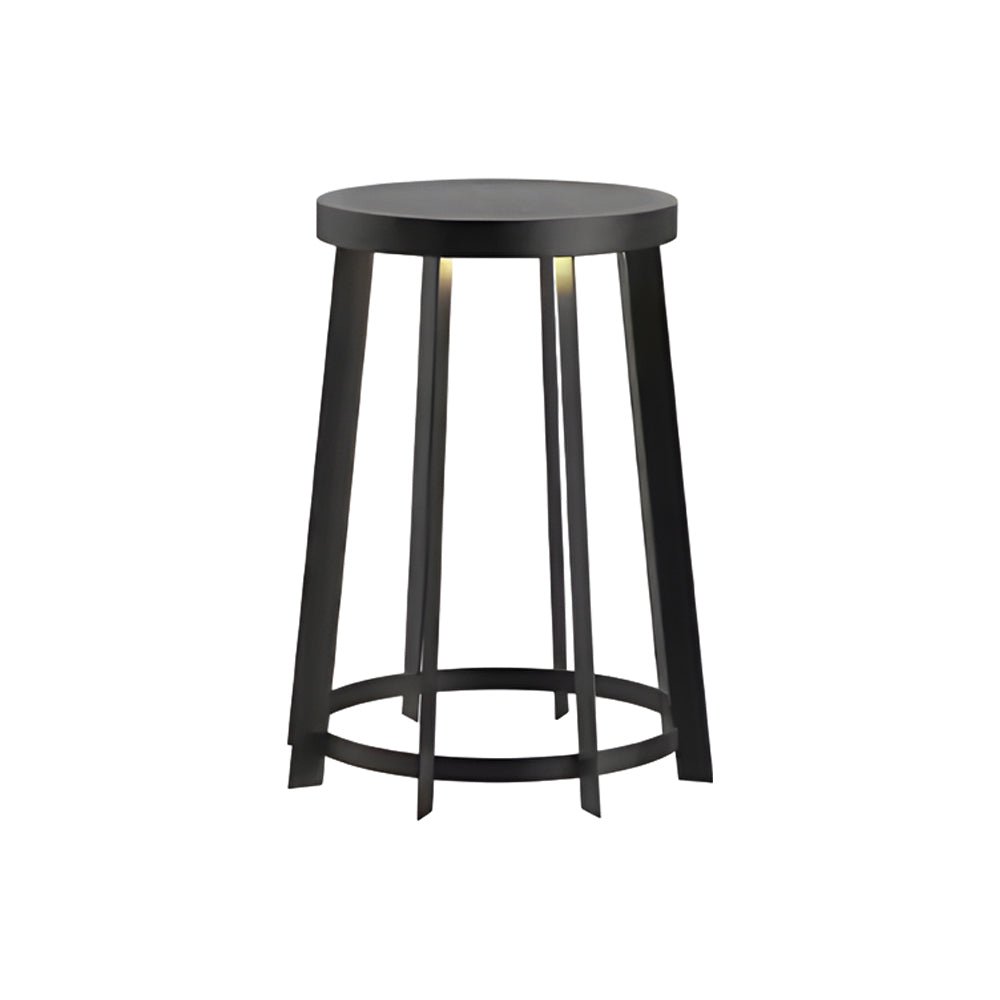 Stainless Steel Round Stool Solar Light Dual - Purpose Outdoor LED Fixture