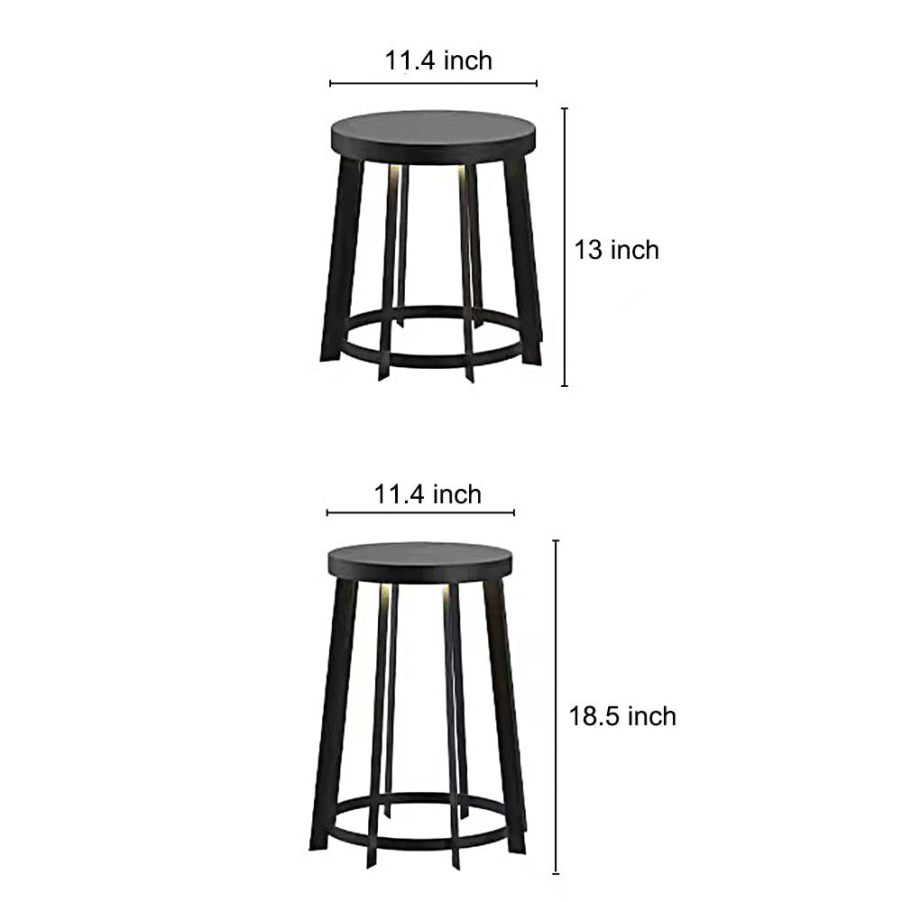Stainless Steel Round Stool Solar Light Dual - Purpose Outdoor LED Fixture
