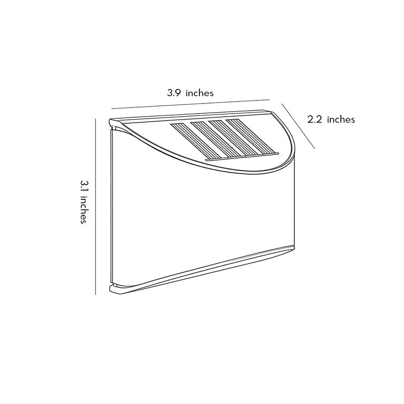 Technical diagram showing dimensions and structure of a stainless steel wall lamp model.