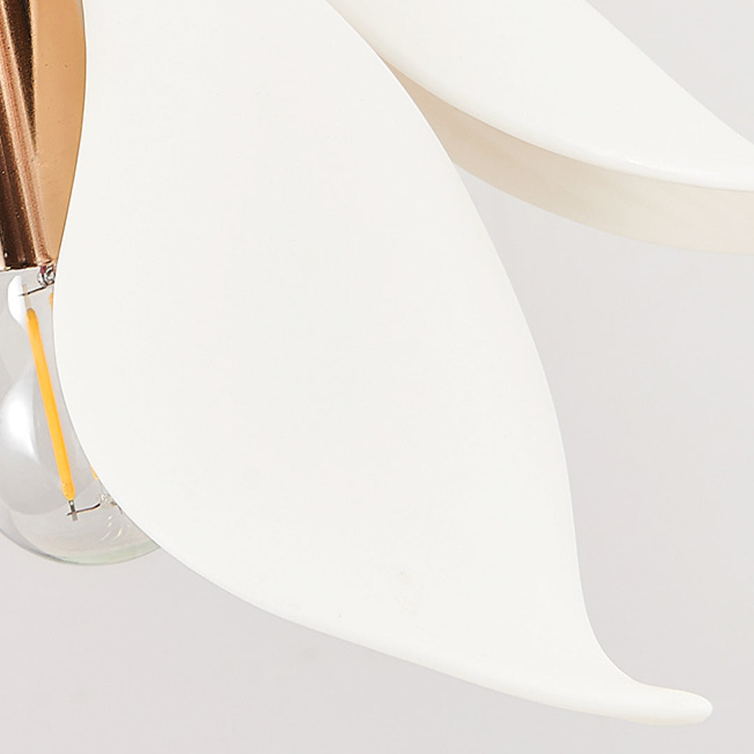 white petal-inspired chandelier shade detail for staircase lighting, staircase chandelier ideas