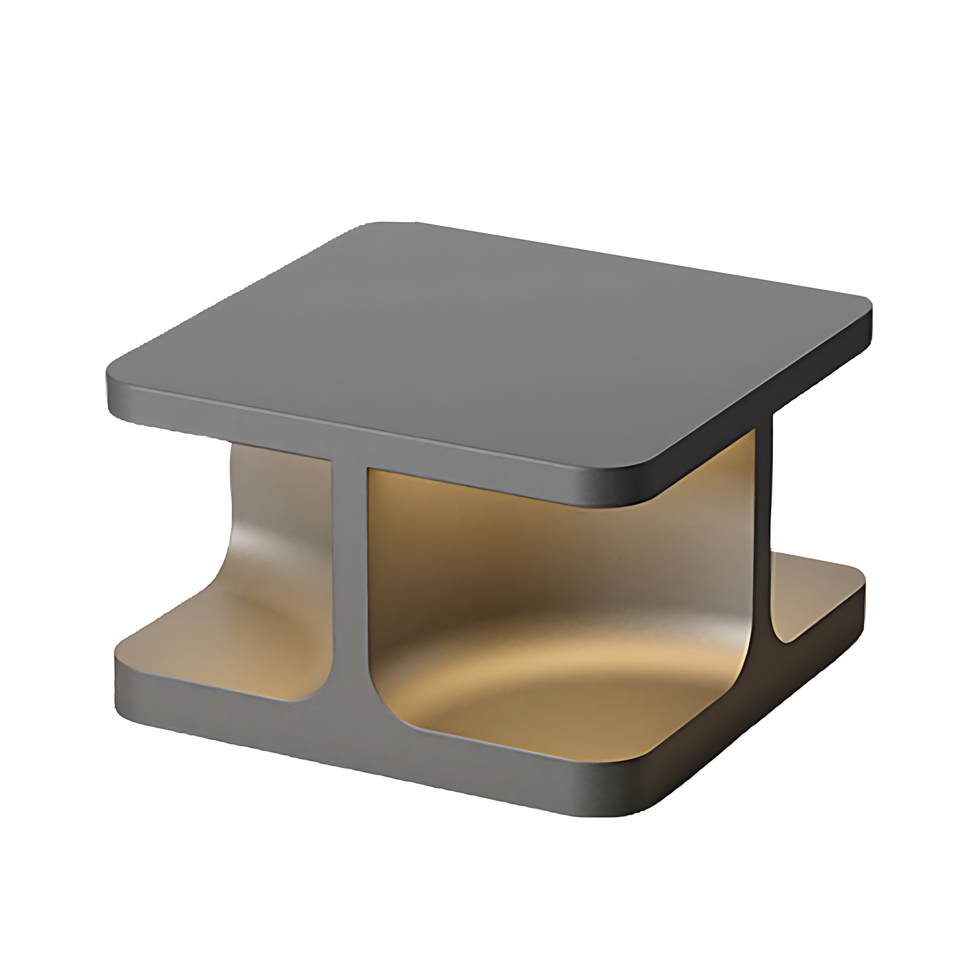 Standalone square rechargeable table lamp with modern pillar form and integrated light distribution