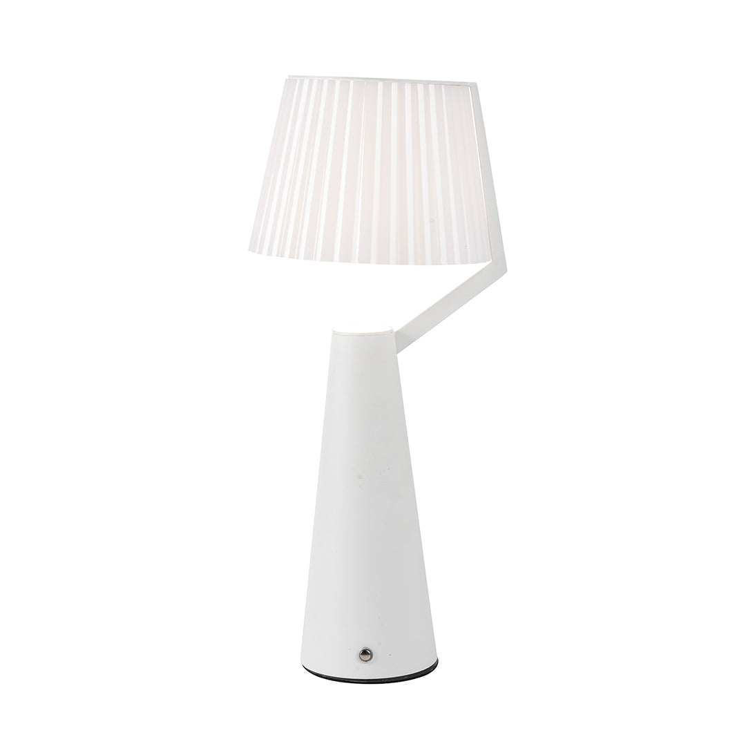 Studio shot of the white Nordic table lamp emphasizing its clean lines and minimalist aesthetic.