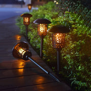 Stylish Black Solar Stake Pathway Light with Flamed SMD LEDs - 22.4 Inches Tall