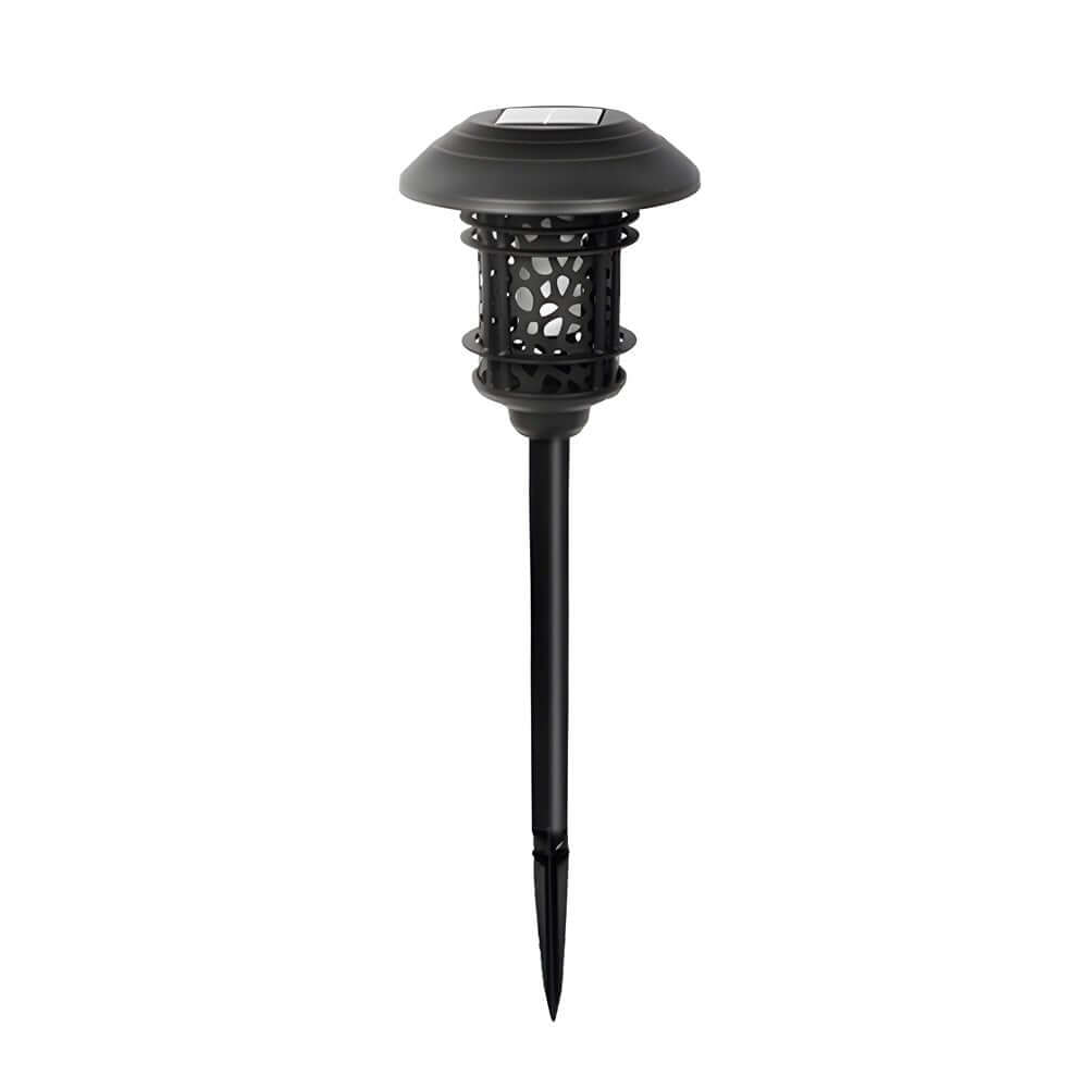 Stylish Black Solar Stake Pathway Light with Flamed SMD LEDs - 22.4 Inches Tall
