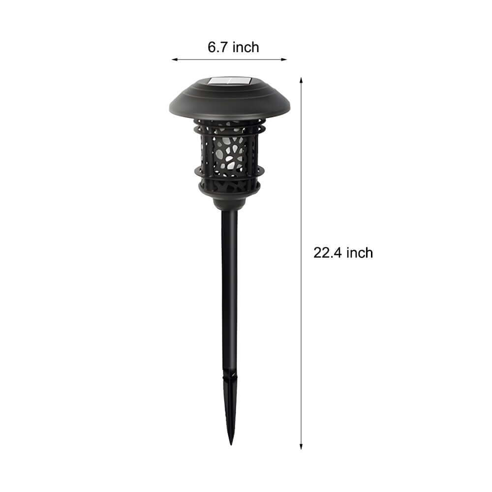 Stylish Black Solar Stake Pathway Light with Flamed SMD LEDs - 22.4 Inches Tall