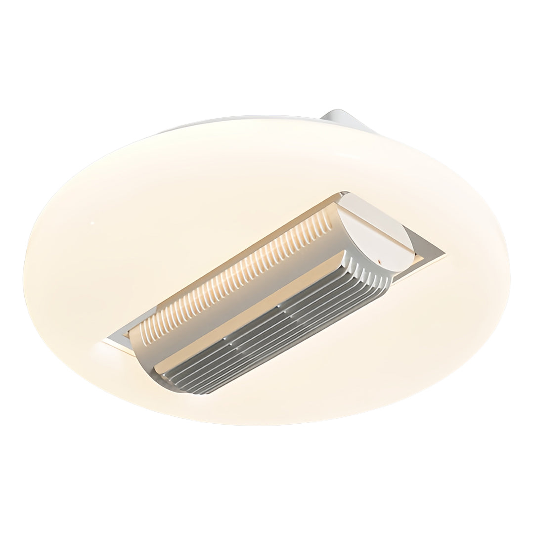 Stylish bladeless ceiling fan with LED light with geometric design and bright illumination for modern interior spaces