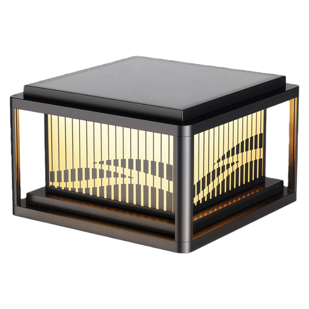 Enhance your garden with contemporary pillar lights, designed with a wave pattern shade for a unique, elegant lighting effect.