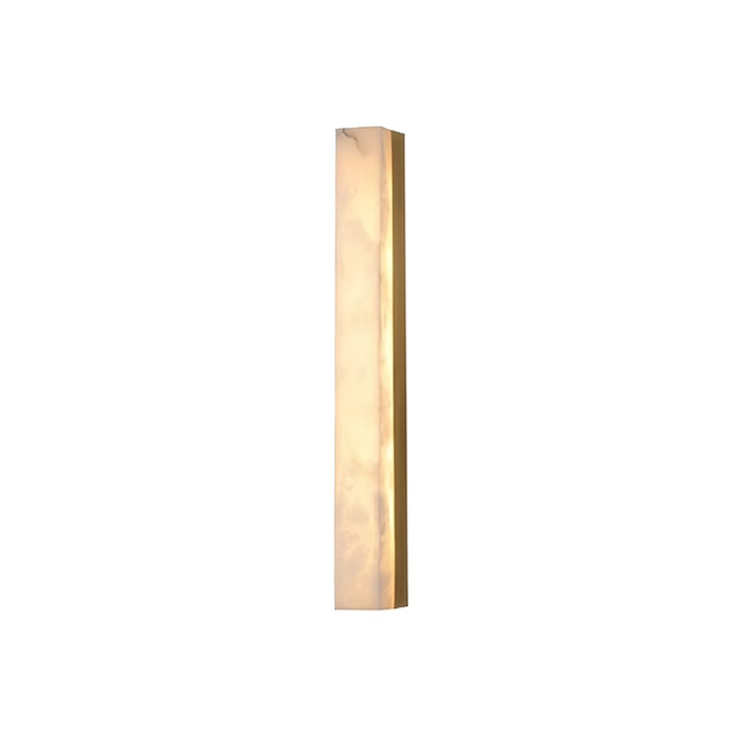 Stylish copper sconce indoor fixture with medium-height wooden profile for ambient lighting