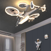 Stylish kids ceiling fan with light installed in modern children's bedroom with elegant decor