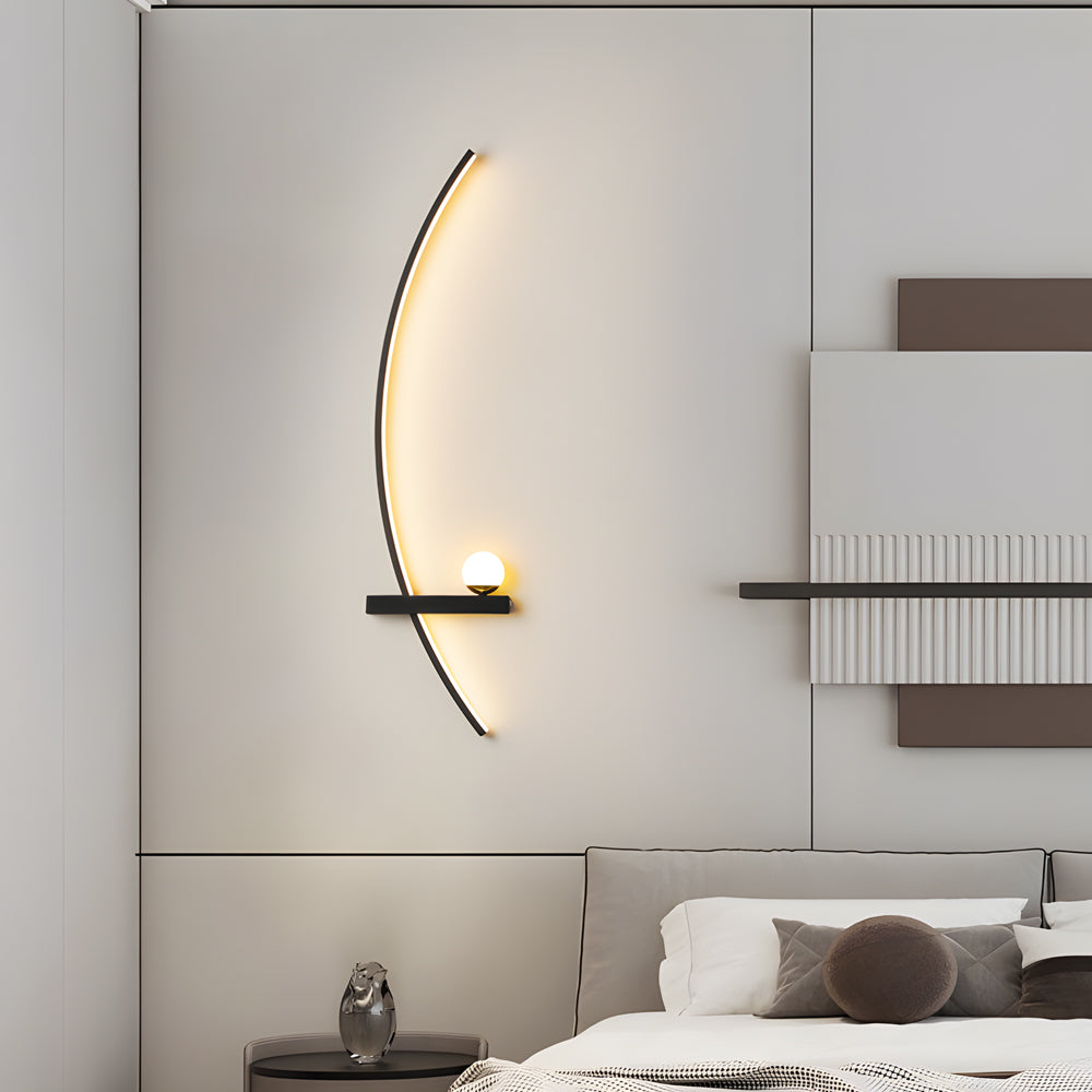 Create a warm ambiance with LED curved wall light modern indoor decorative fixture, ideal for contemporary interiors.