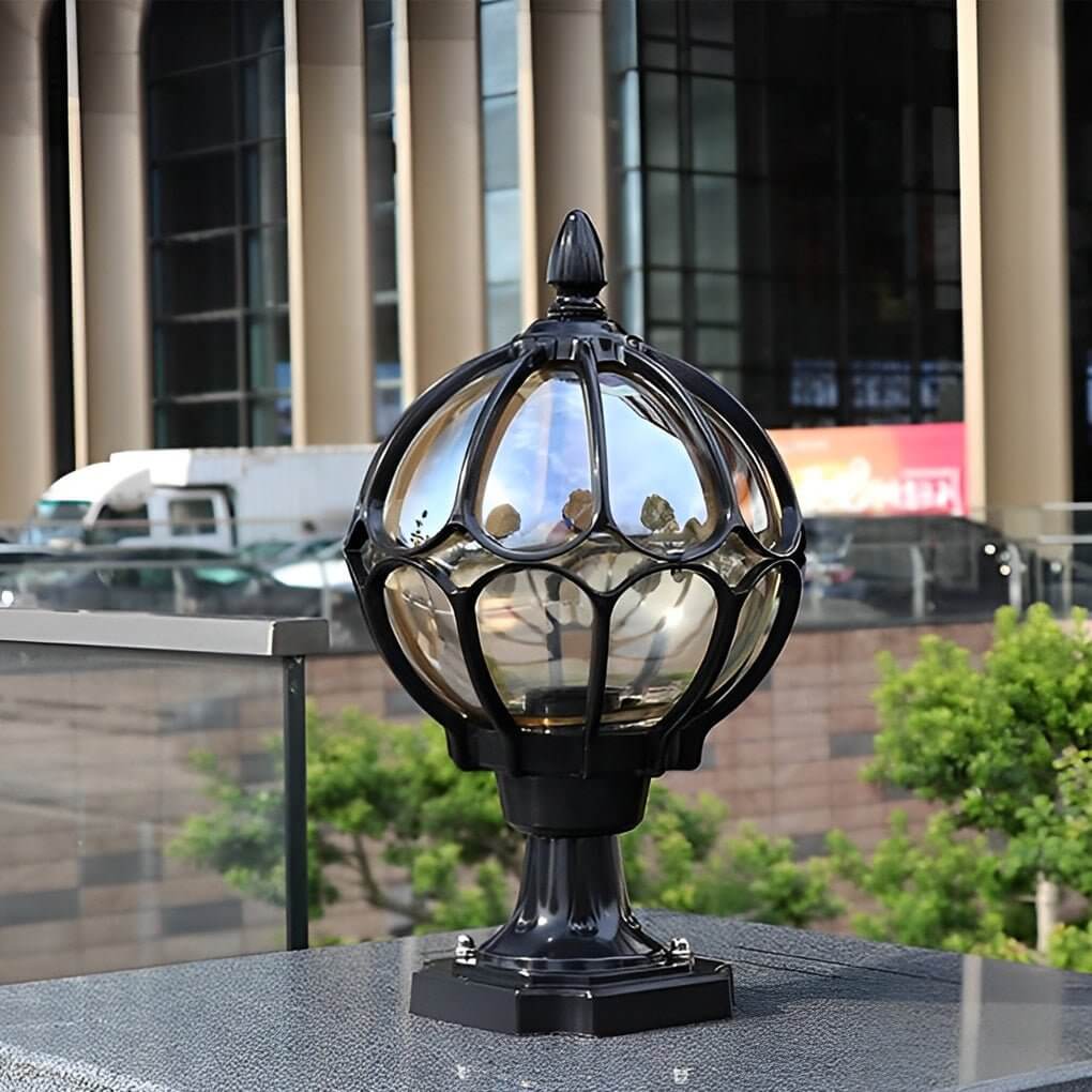 Upgrade outdoor spaces with outdoor globe pillar lights glass pier mount post light, waterproof design and bright LED illumination.