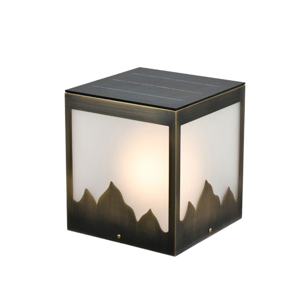 Stylish solar powered pillar lights with a modern design, ideal for eco-friendly outdoor lighting.
