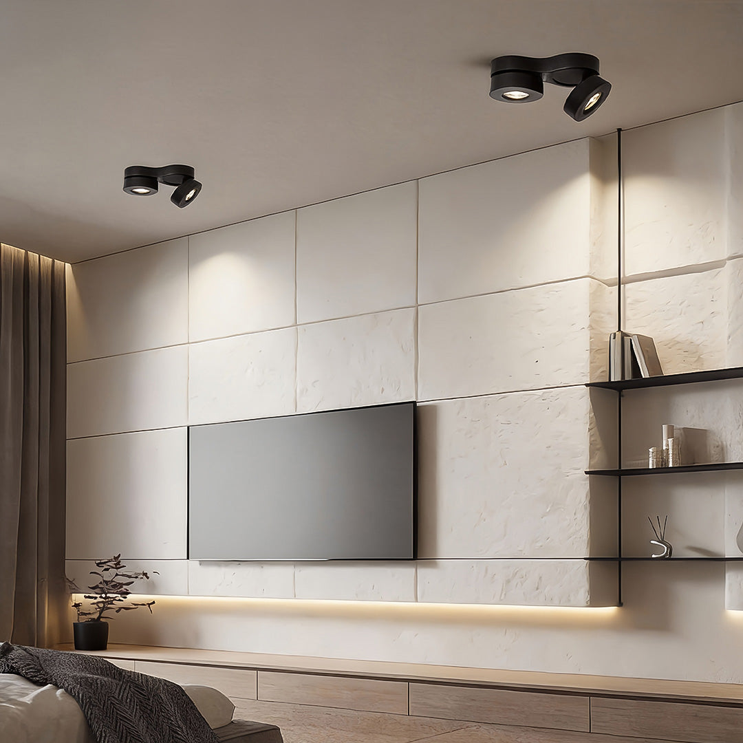 White surface mount LED downlight with clean lines and efficient lighting, perfect for stylish, modern home spaces.