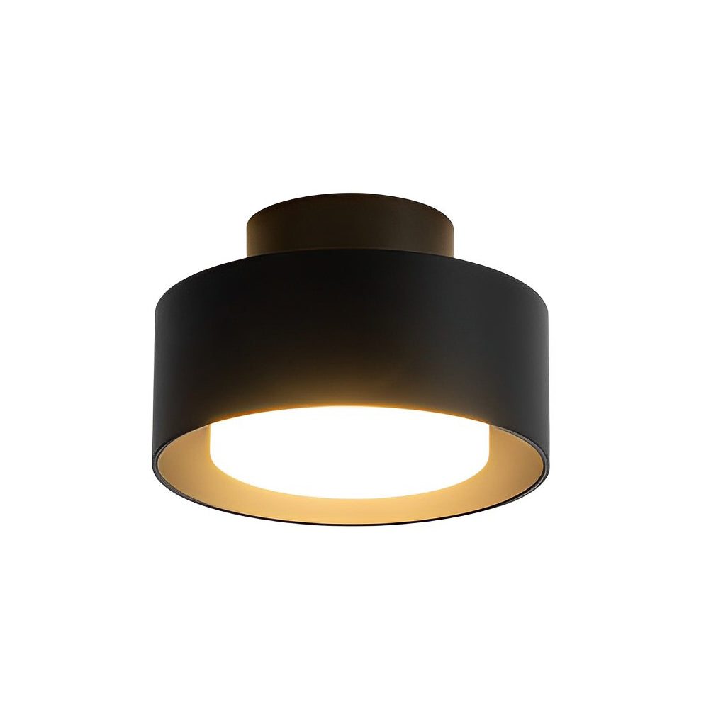 Surface mounted LED downlight with a black exterior and gold interior, displayed against a white background.