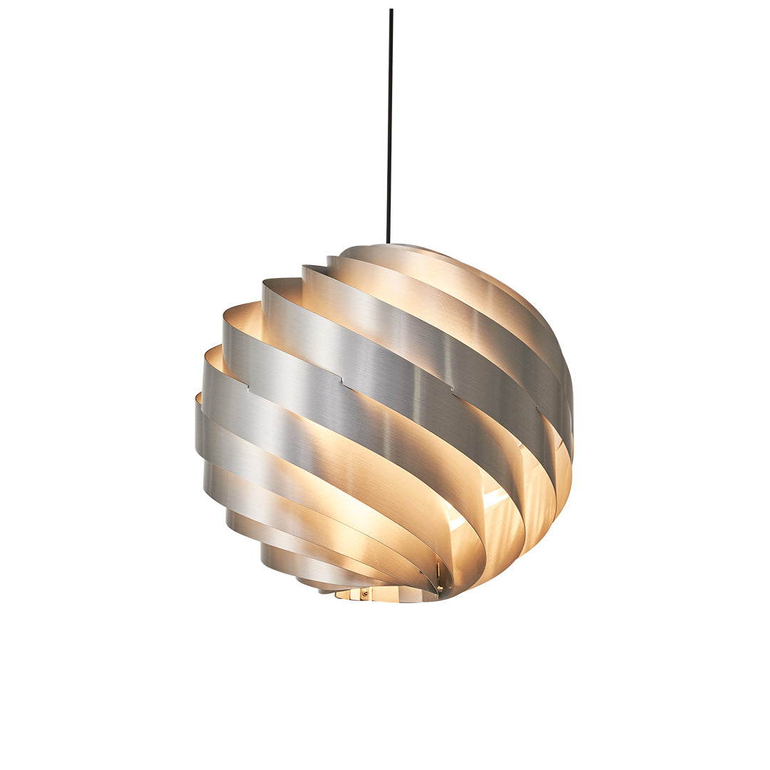 Swirl Pendant Light - Brushed Metal Orb Fixture – Dazuma