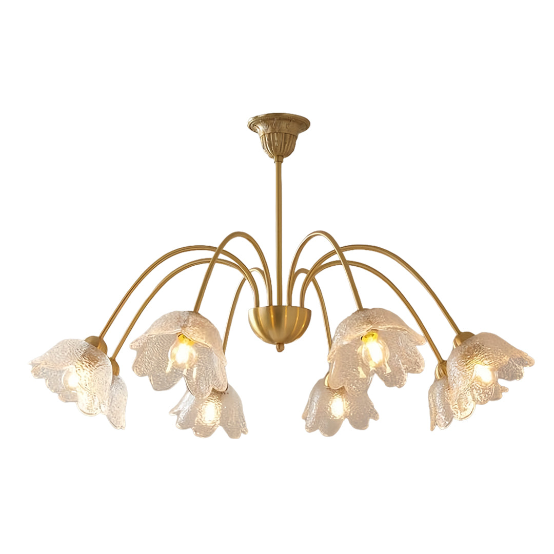 Premium glass shades chandelier with symmetrical branch design and elegant glass shade clusters