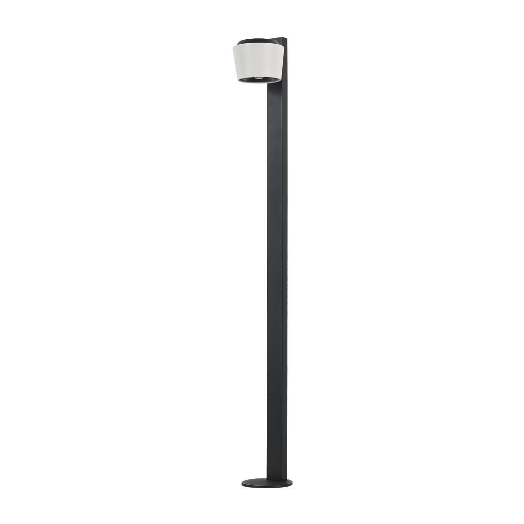 Tall slim garden lights path fixture with a modern angled top design on a white background.