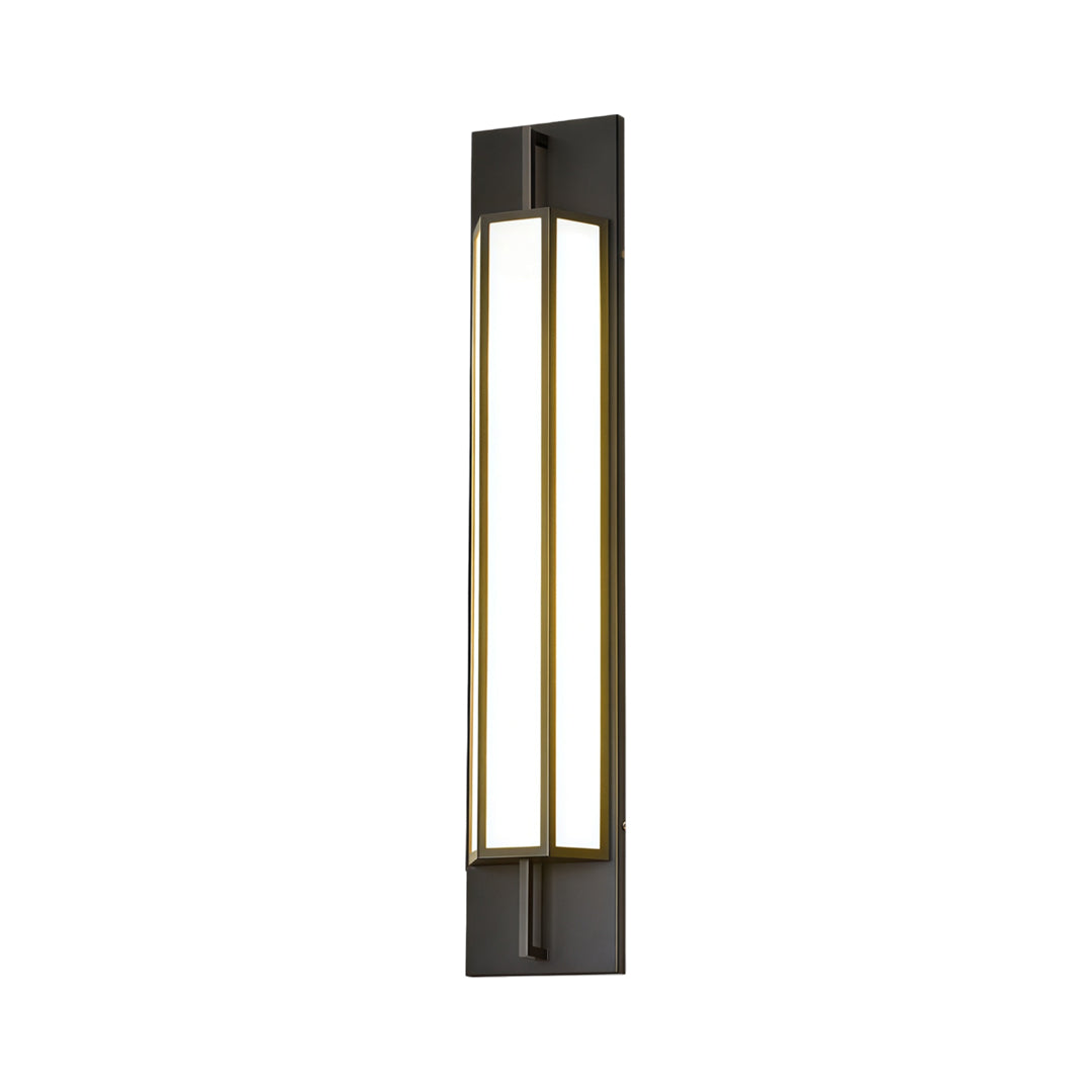 Tall rectangular Large Outdoor Wall Light fixture isolated on white background for modern exterior lighting applications.