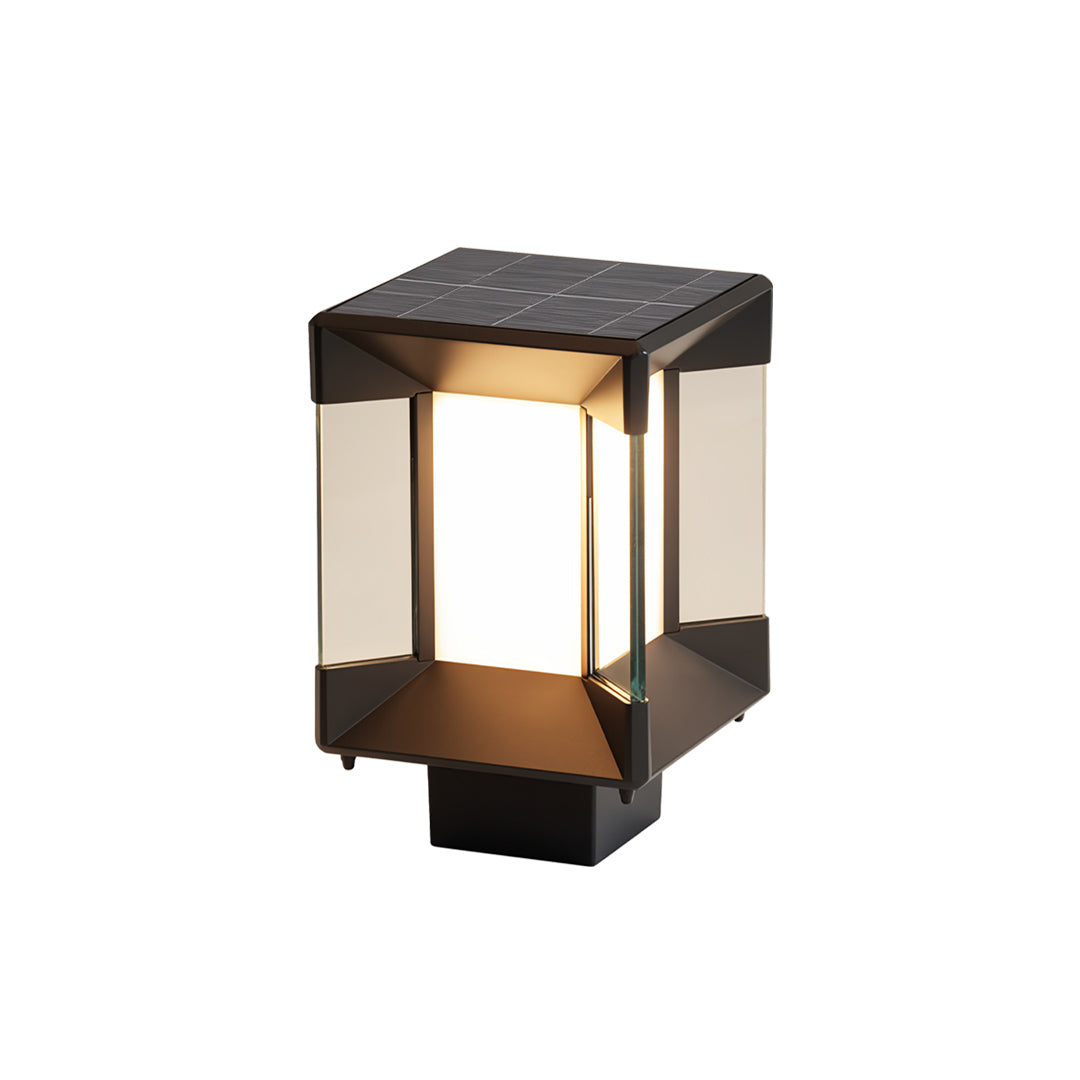 Pillar lights outdoor modern featuring a tall rectangular lantern design.