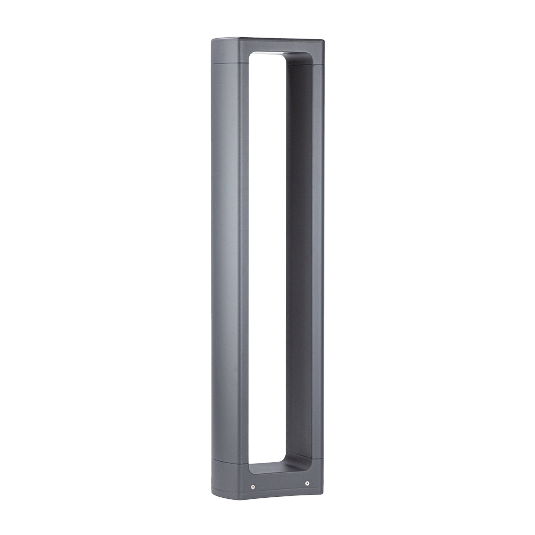 Tall rectangular post light with vertical opening for directional illumination