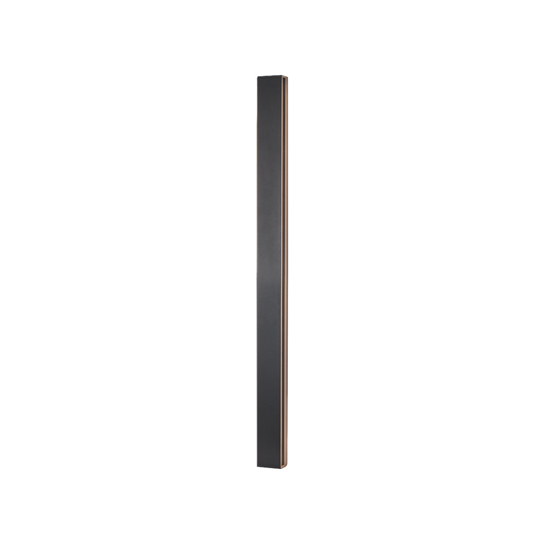 Tall wall mounted linear light with contemporary black design and extended vertical length