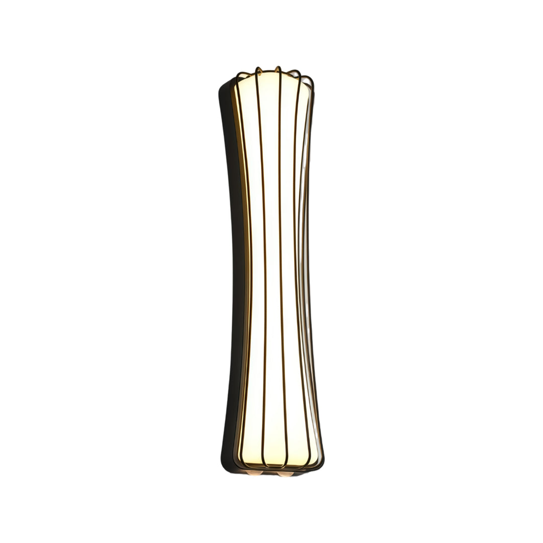 Tall wall up and down light designed with sculptural curved body for modern outdoor architecture.
