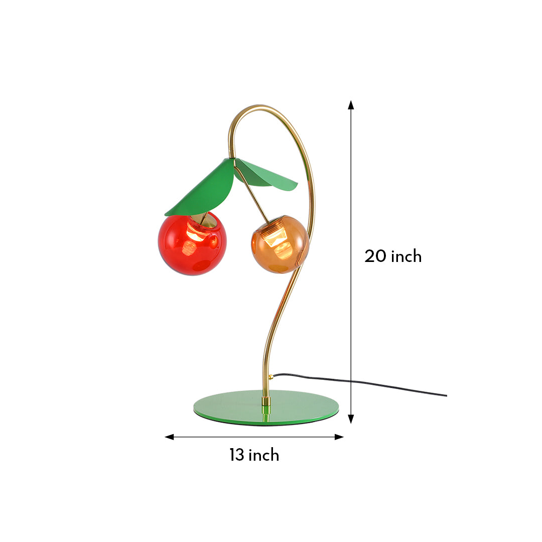 Technical drawing for modern LED table lamps showing cherry pendant design with measurements