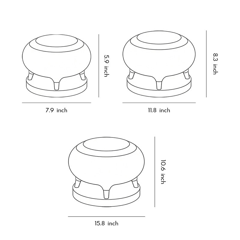 Technical drawing of solar column pillar lights with dimensions and installation details for precise setup.