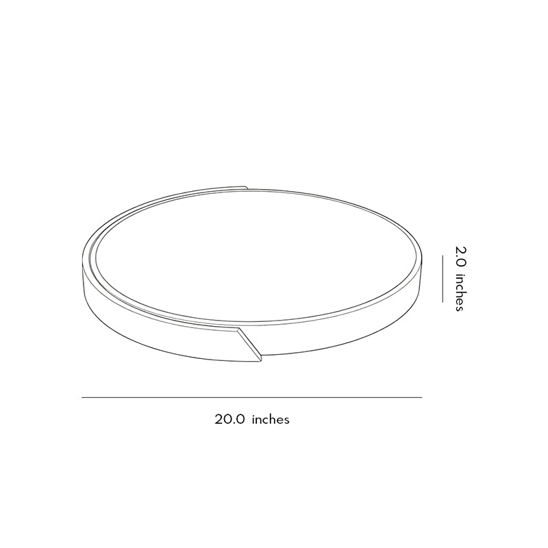 Technical size chart for a nordic wooden ceiling light showing width and height in inches ok.