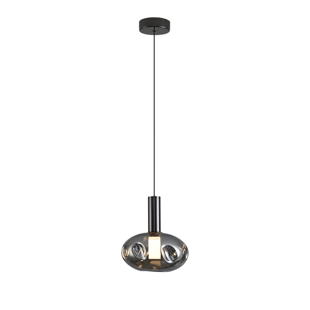 Technical specifications for drum pendant lights with detailed mounting and sizing dimensions