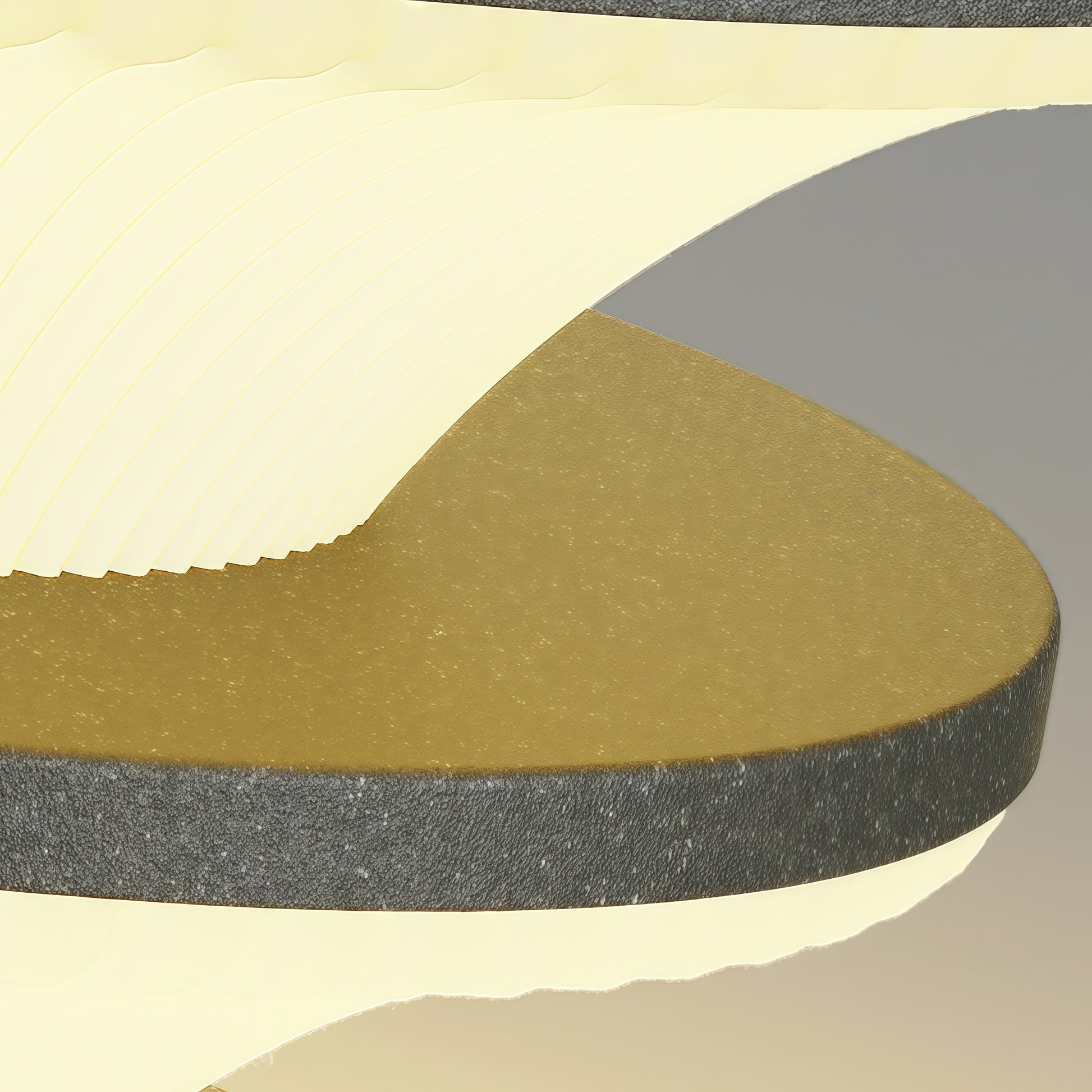 Close-up detail of textured patio pillar USB rechargeable table lamp showing layered construction materials