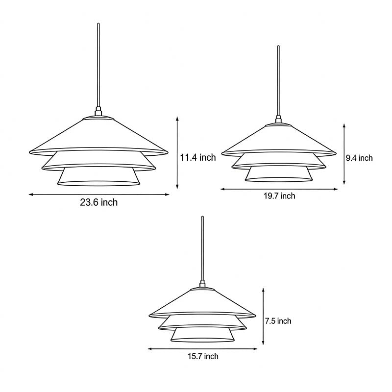 Tiered pendant light with a modern design, enhancing a cozy dining room with warm light.