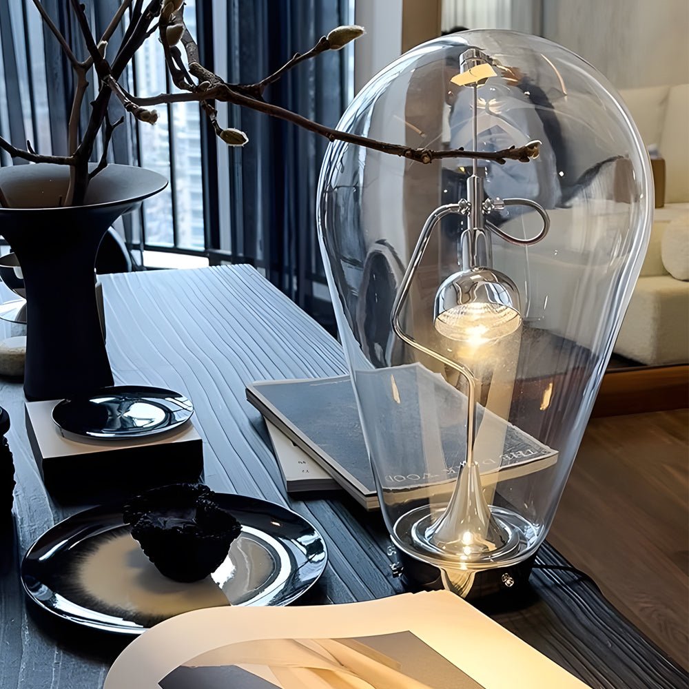 Touch - Dimming Glass Bulb Home Office Desk Lamp with Industrial Magnetic Control Design