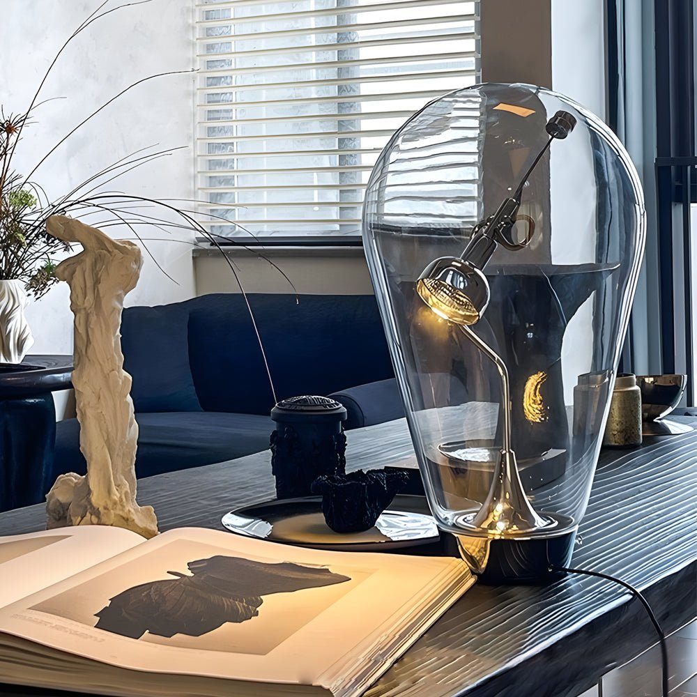 Touch - Dimming Glass Bulb Home Office Desk Lamp with Industrial Magnetic Control Design
