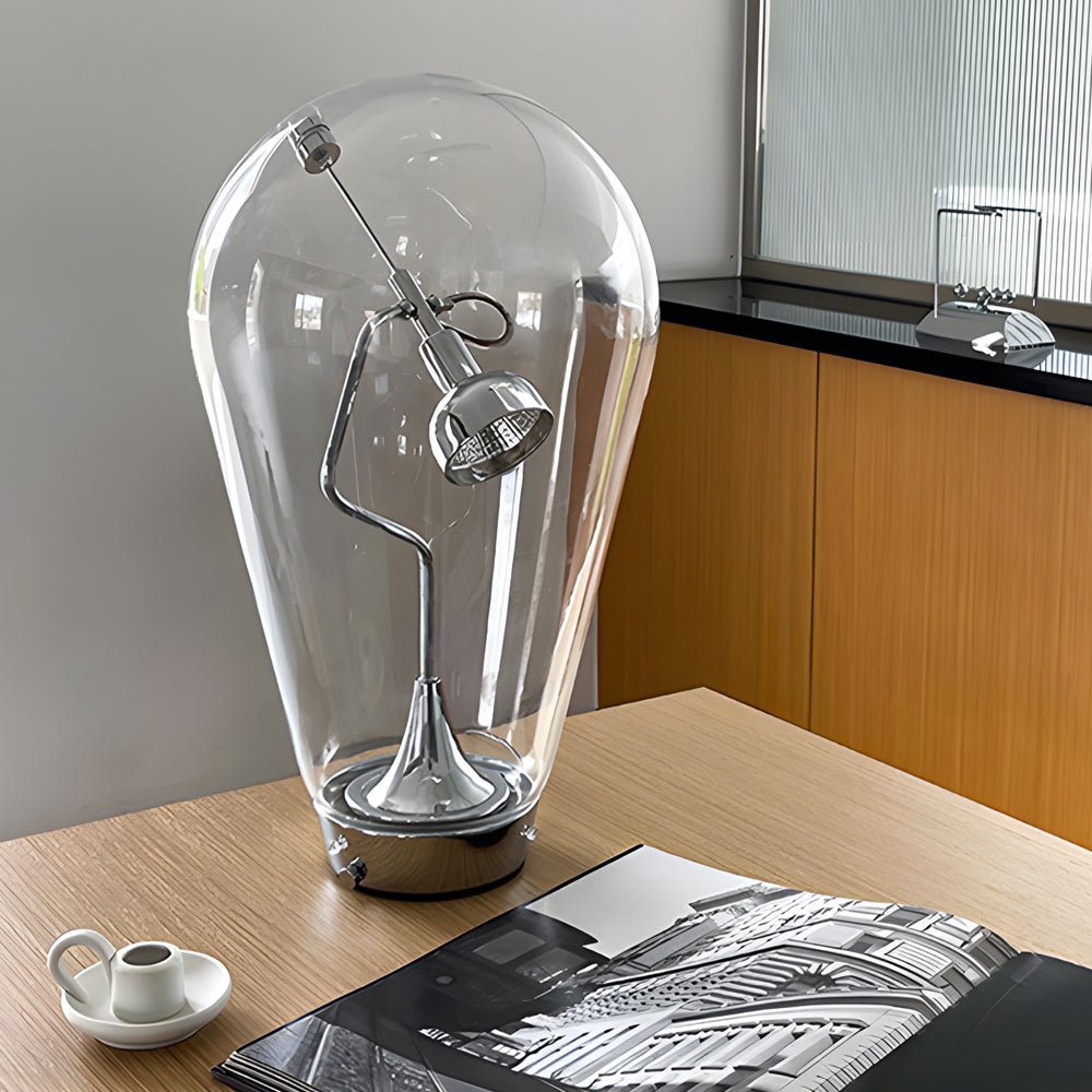 Touch - Dimming Glass Bulb Home Office Desk Lamp with Industrial Magnetic Control Design